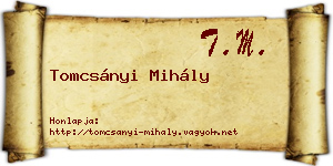 Tomcsányi Mihály névjegykártya