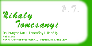 mihaly tomcsanyi business card