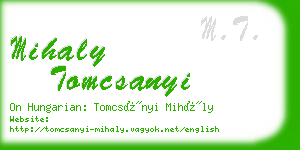 mihaly tomcsanyi business card